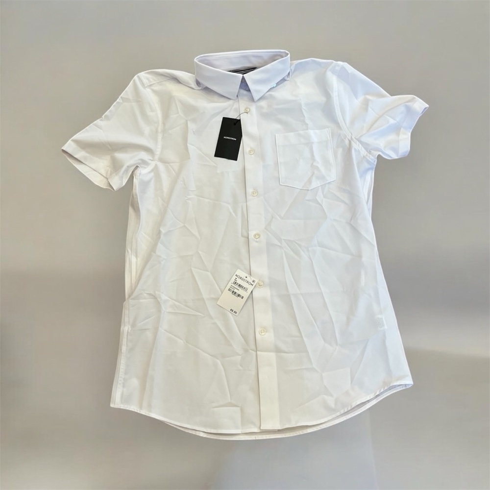 Nordstrom White Casual Button Down Shirt